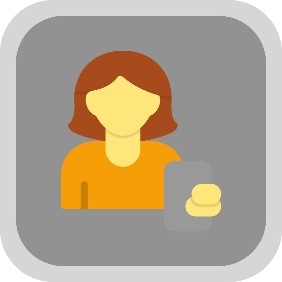 Woman Taking Selfie Vector Icon Design