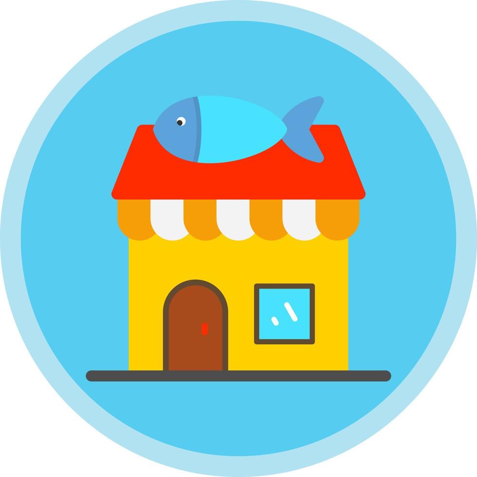 Fish Shop Vector Icon Design