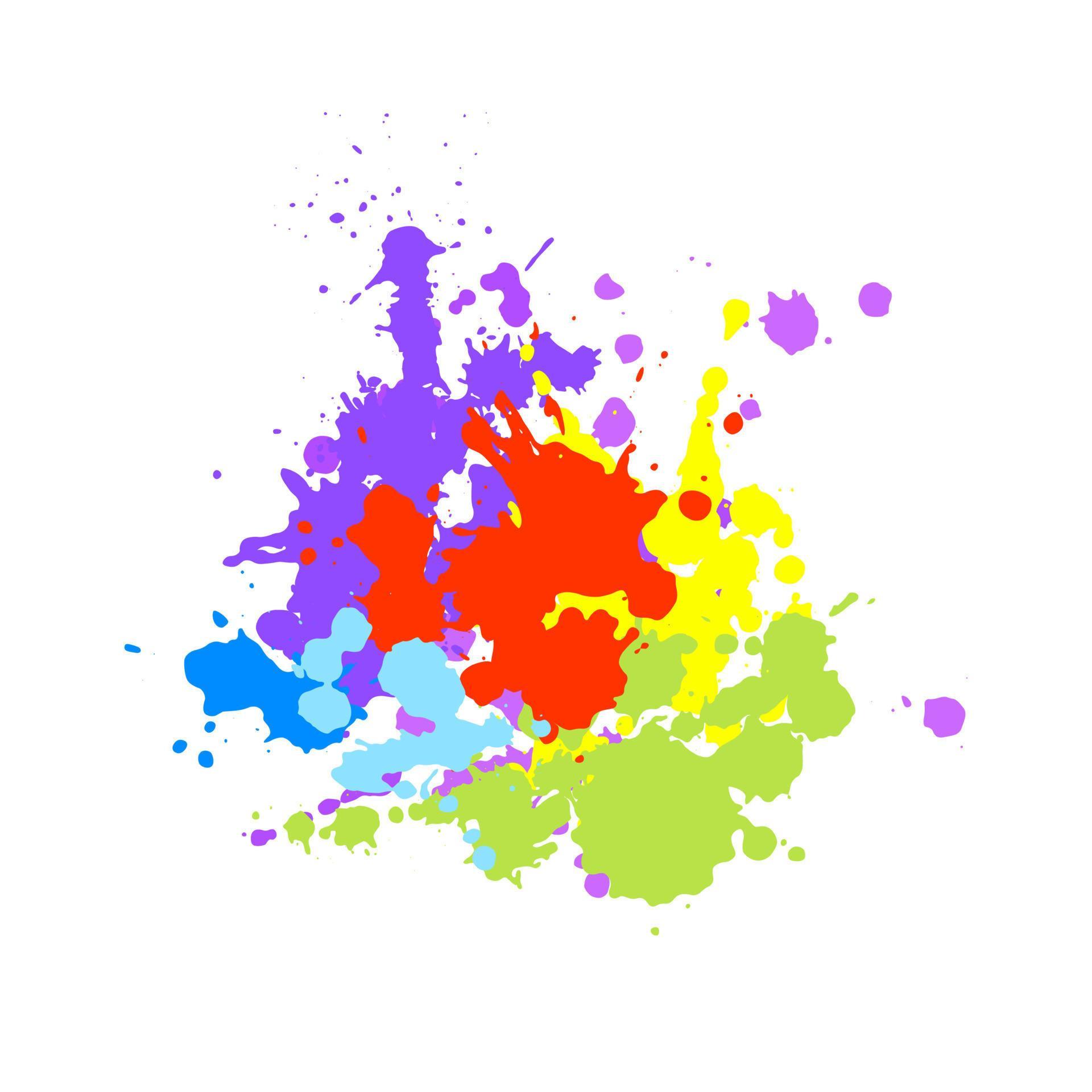 Rainbow creative banner made from paint splatter. Design element in abstract style with
