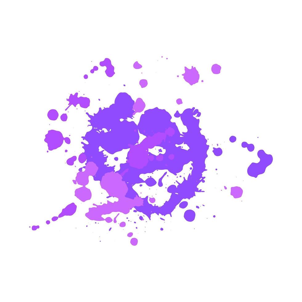 Purple creative banner made from paint splatter. Design element in abstract style with multicolored spots and splashes. vector