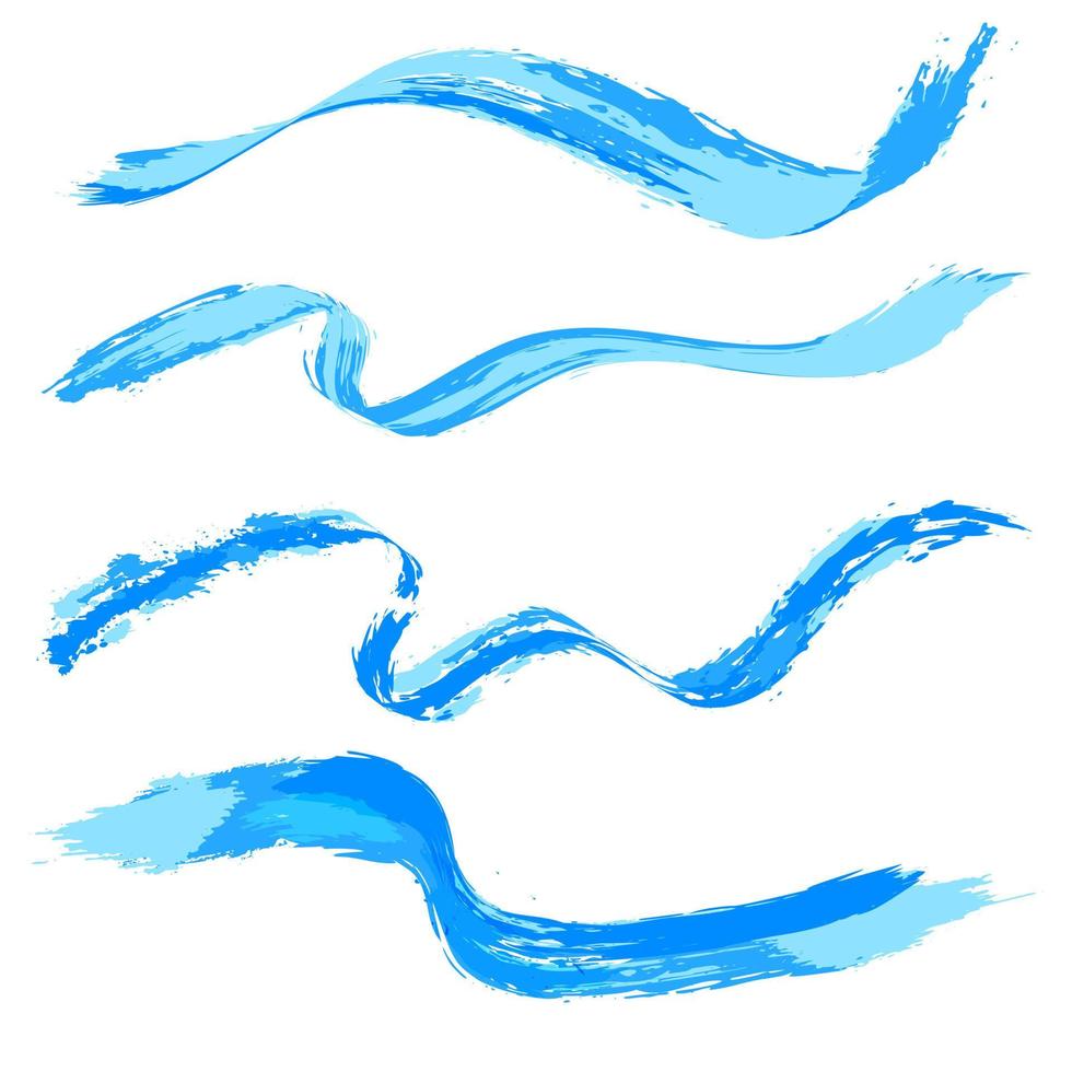 Color gouache brushstroke or acrylic paint design element. Vector illustration. Creative banner made from paint splatter. Design element in abstract style with spots and splashes. 3D realistic