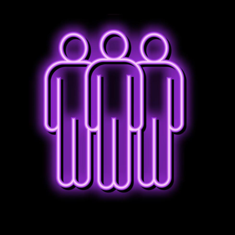 group people silhouette neon glow icon illustration vector