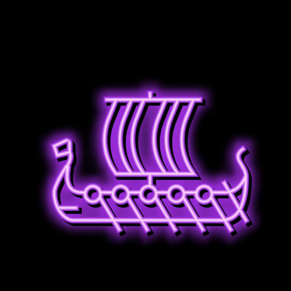 ship boat viking neon glow icon illustration vector