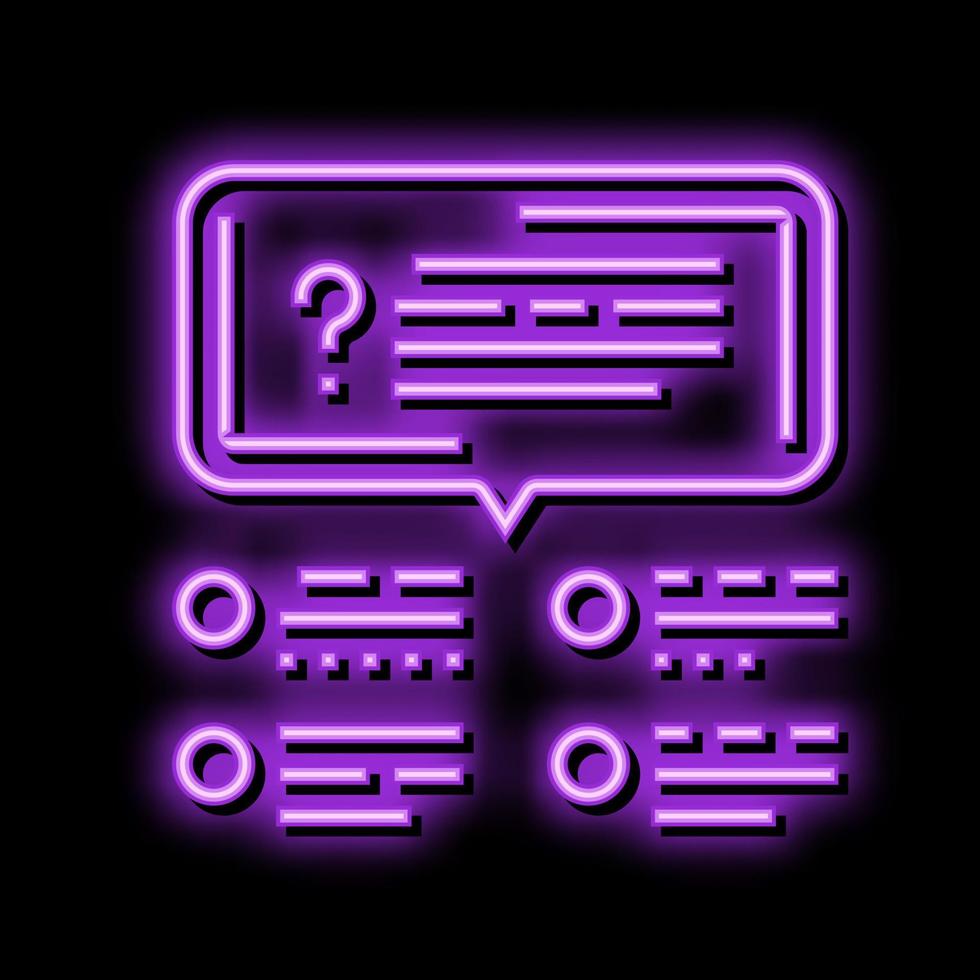 survey customer testimonial neon glow icon illustration vector