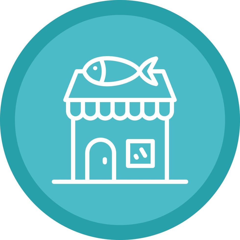 diseño de icono de vector de tienda de pescado