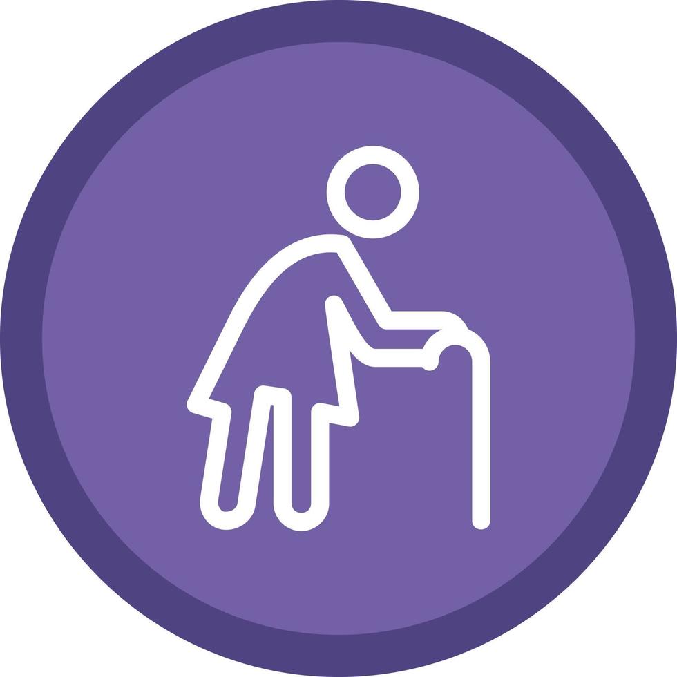 Old Woman Vector Icon Design