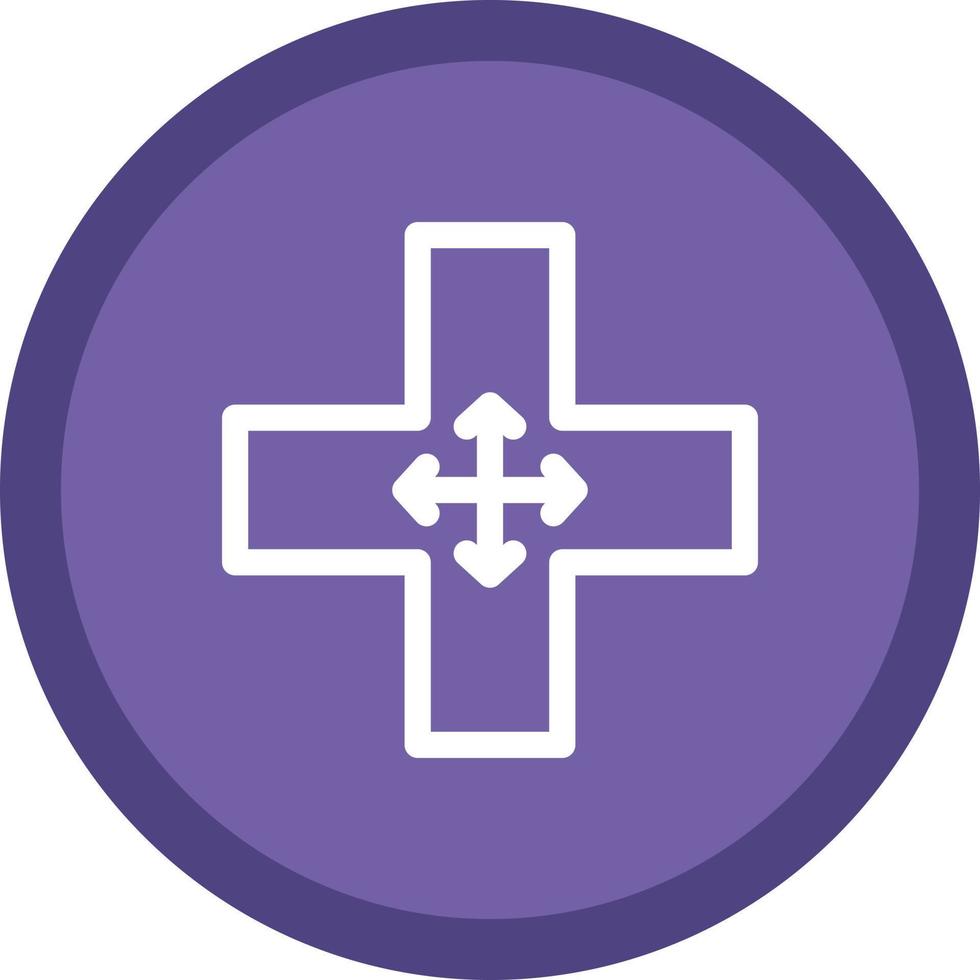 Four Way Intersection Vector Icon Design