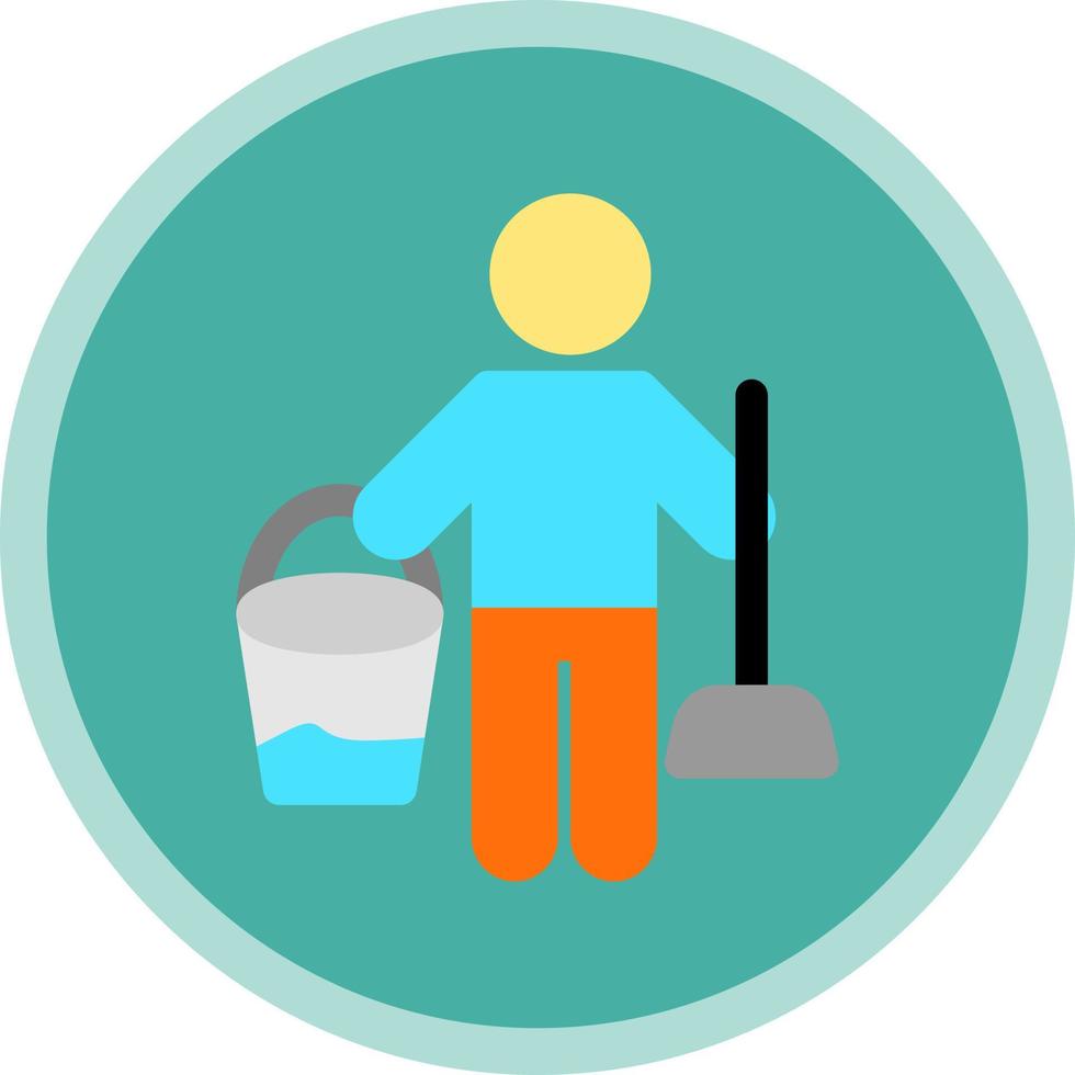 Cleaning Man Vector Icon Design