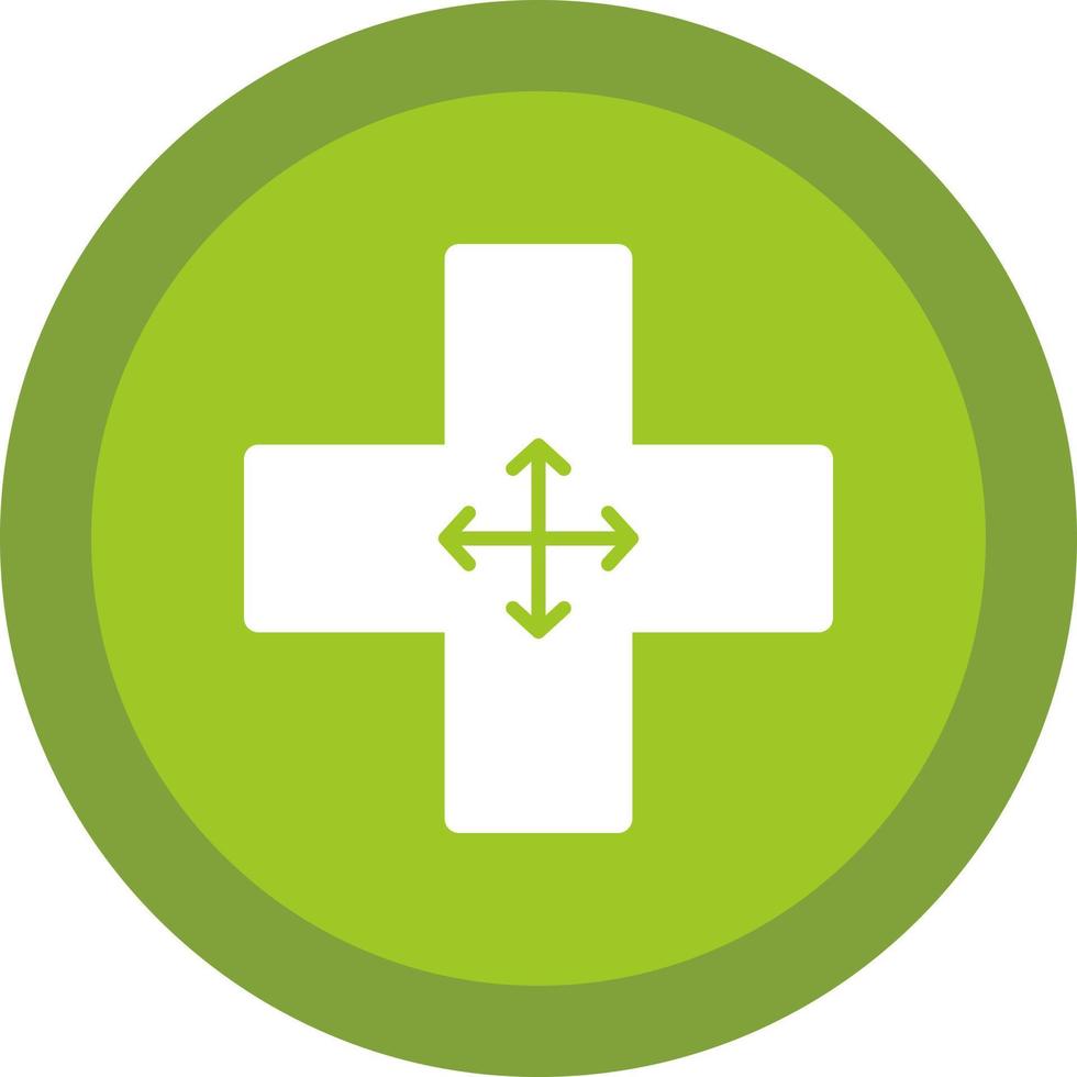Four Way Intersection Vector Icon Design