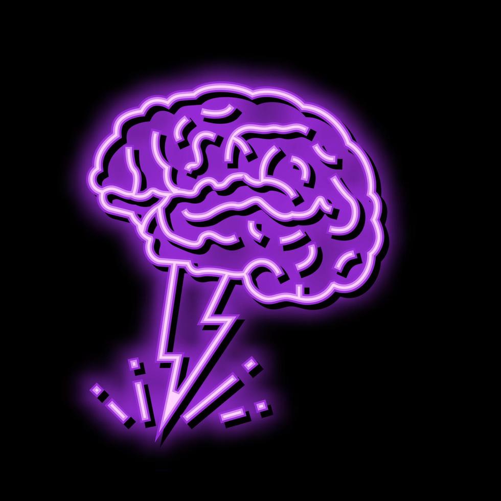 brainstorm brain neon glow icon illustration vector