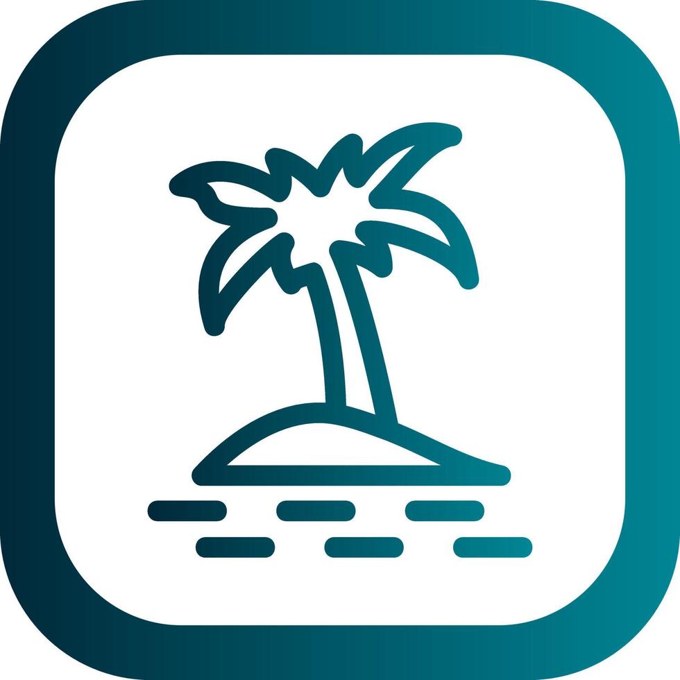 Palm Island Vector Icon Design