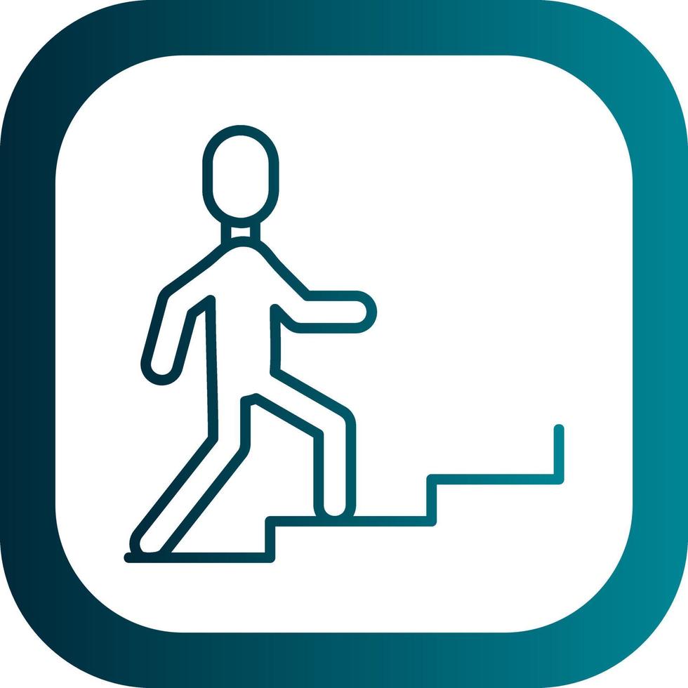 Person Climbing Stairs Vector Icon Design