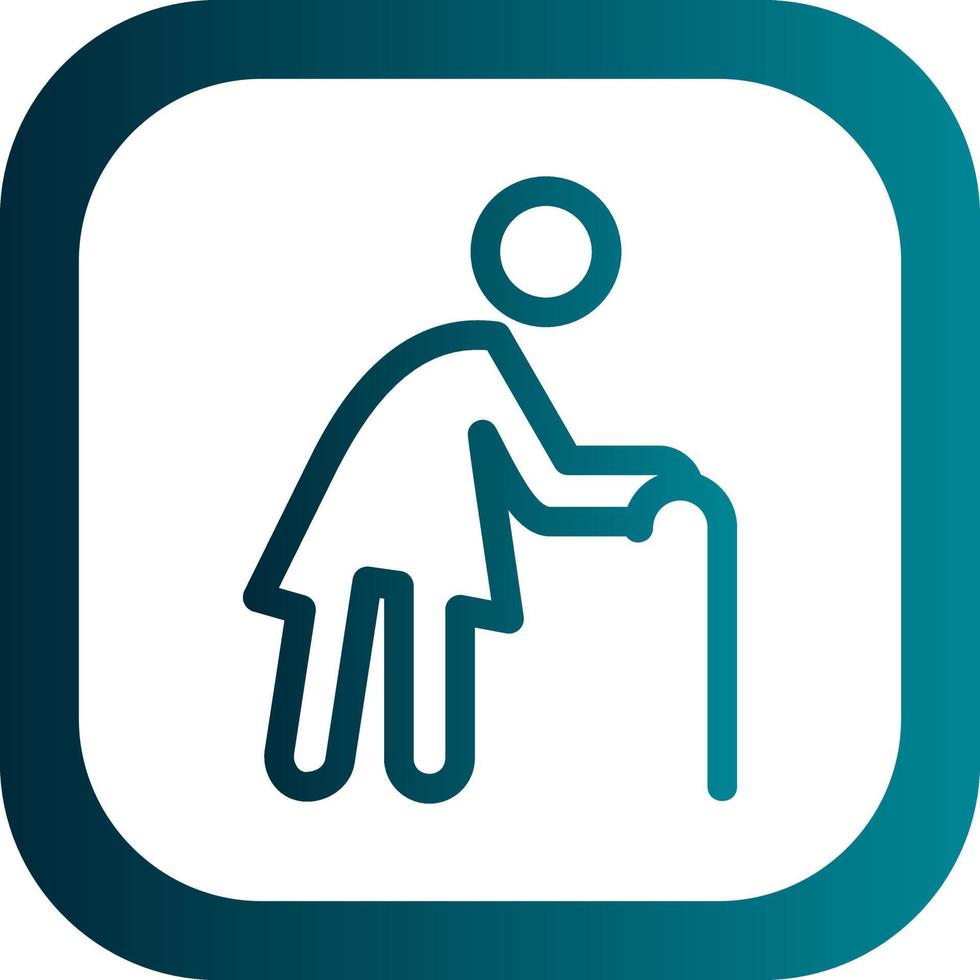 Old Woman Vector Icon Design