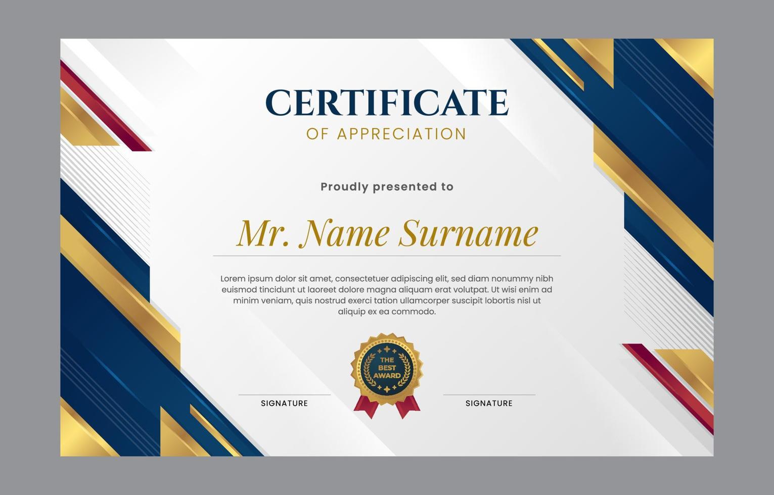 Professional Certificate Concept vector