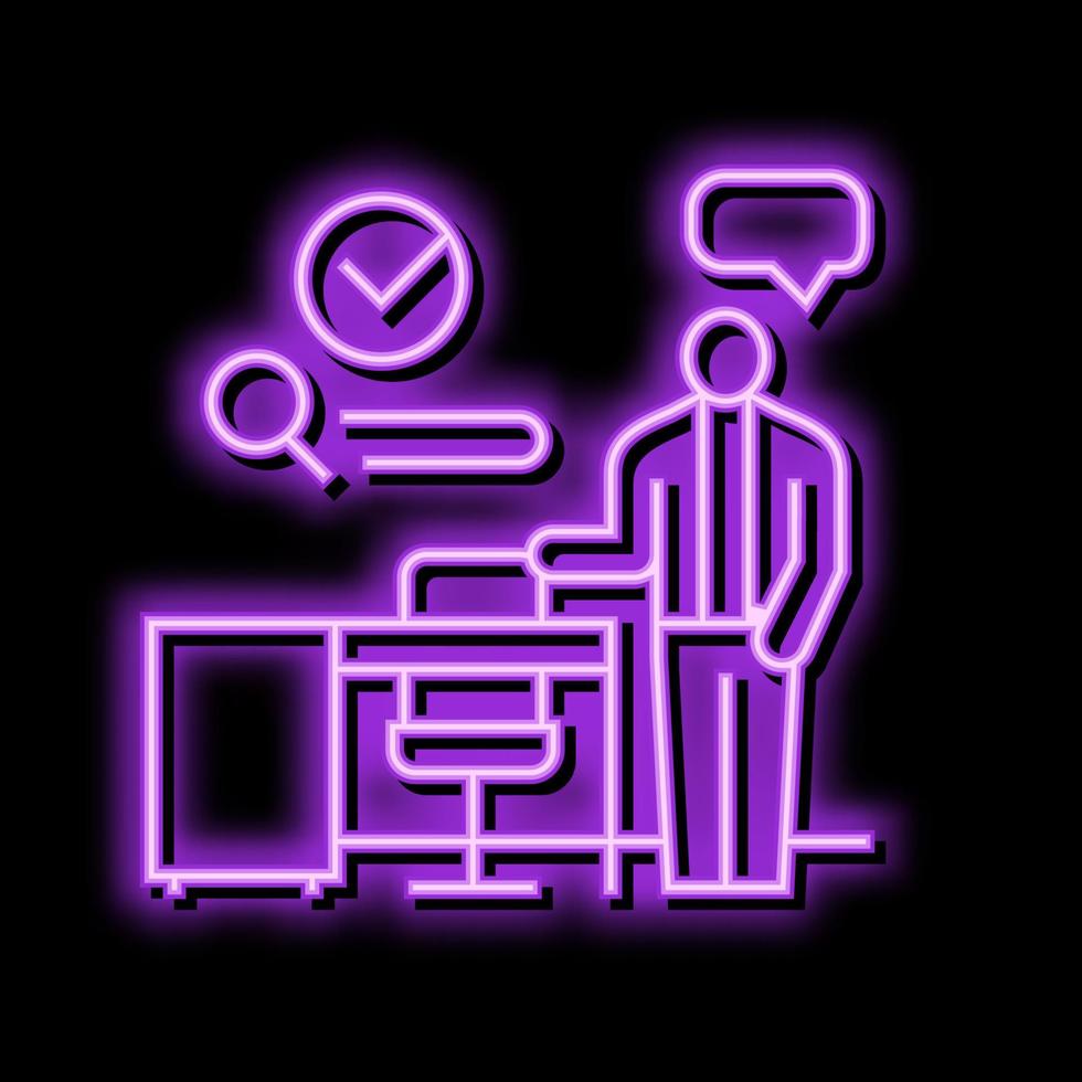 furniture selection room interior neon glow icon illustration vector