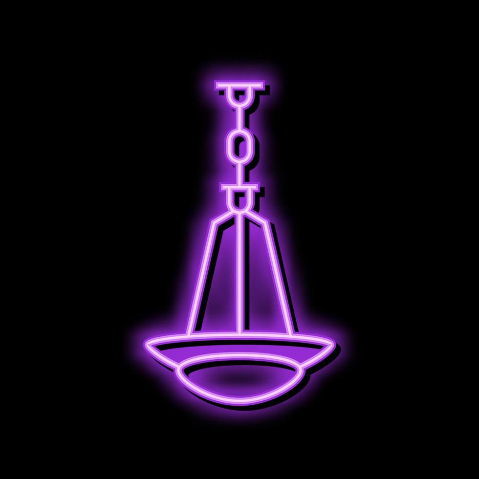 pendant lamp ceiling neon glow icon illustration vector
