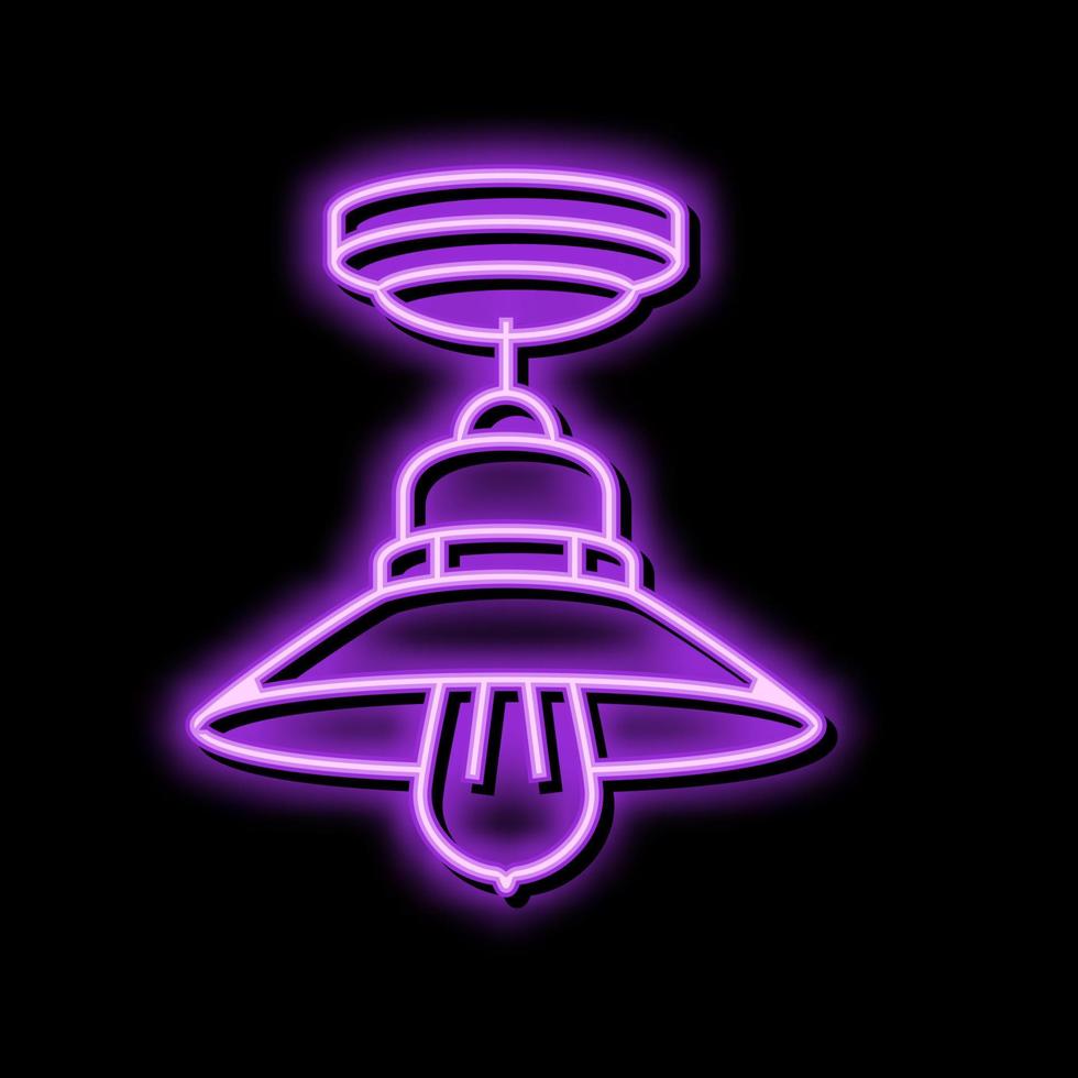 bulb lamp ceiling neon glow icon illustration vector