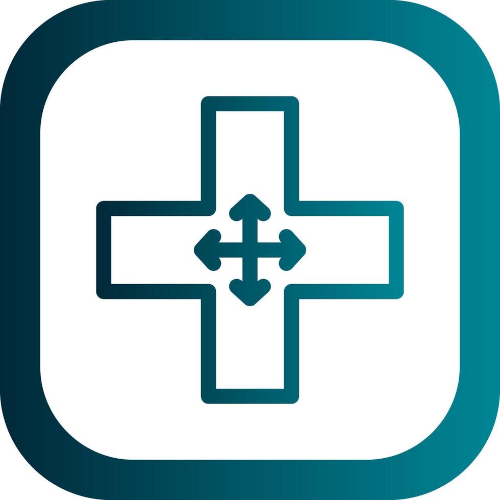 Four Way Intersection Vector Icon Design