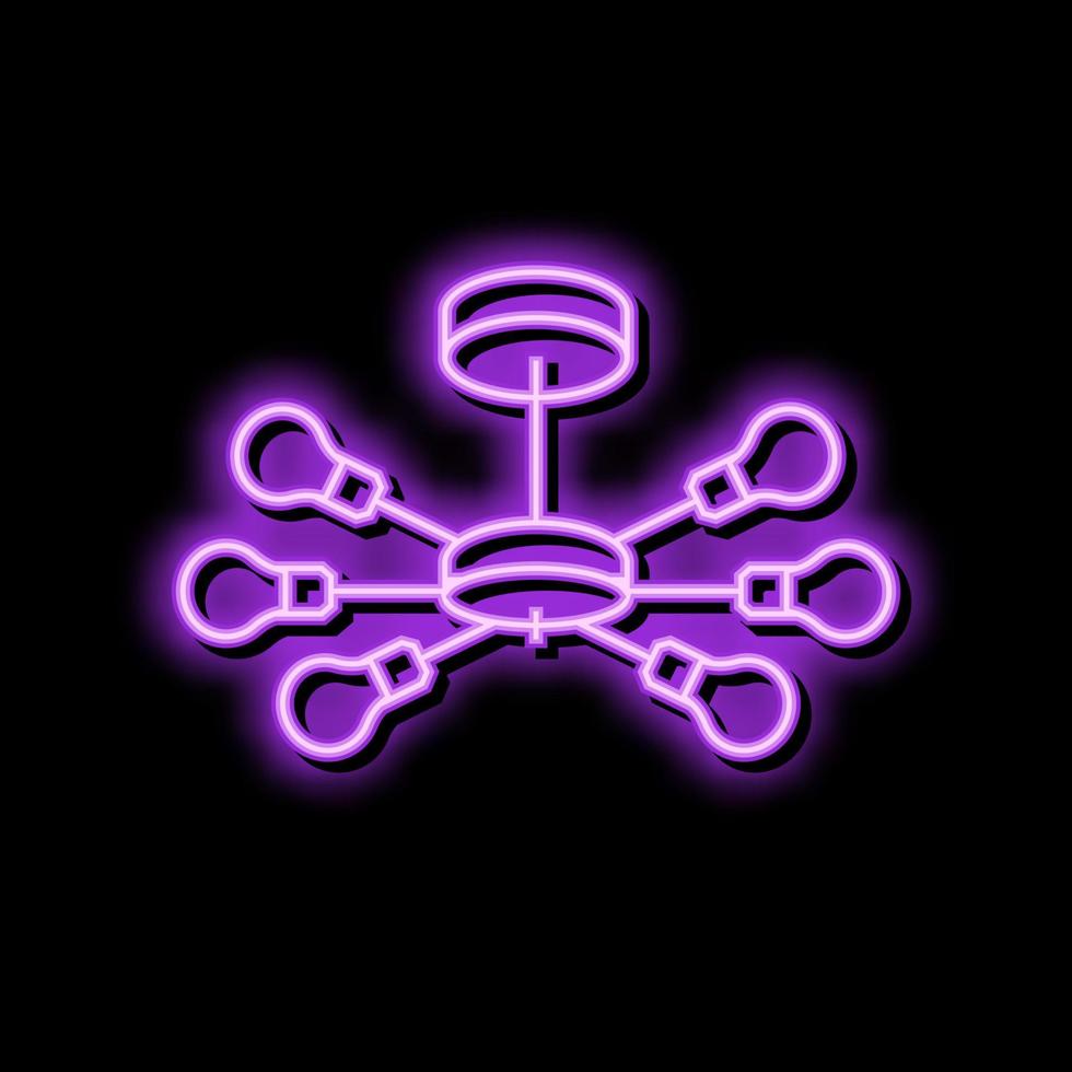 home lamp ceiling neon glow icon illustration vector