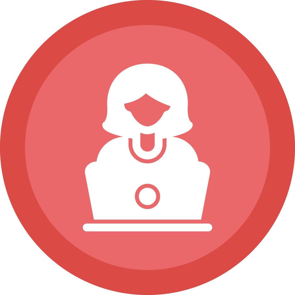 Woman Using Laptop Vector Icon Design