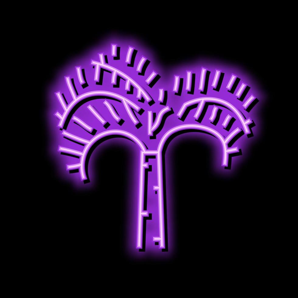 Navidad palma árbol neón resplandor icono ilustración vector