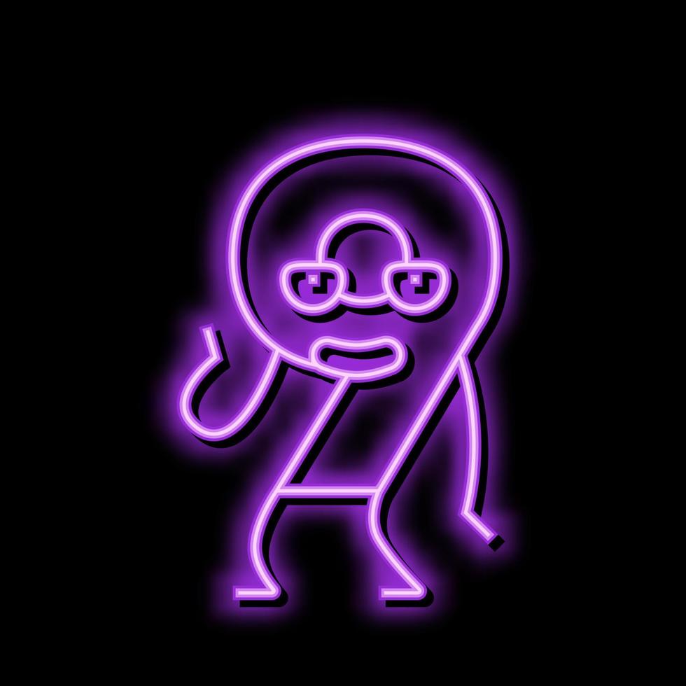 nine number character neon glow icon illustration vector
