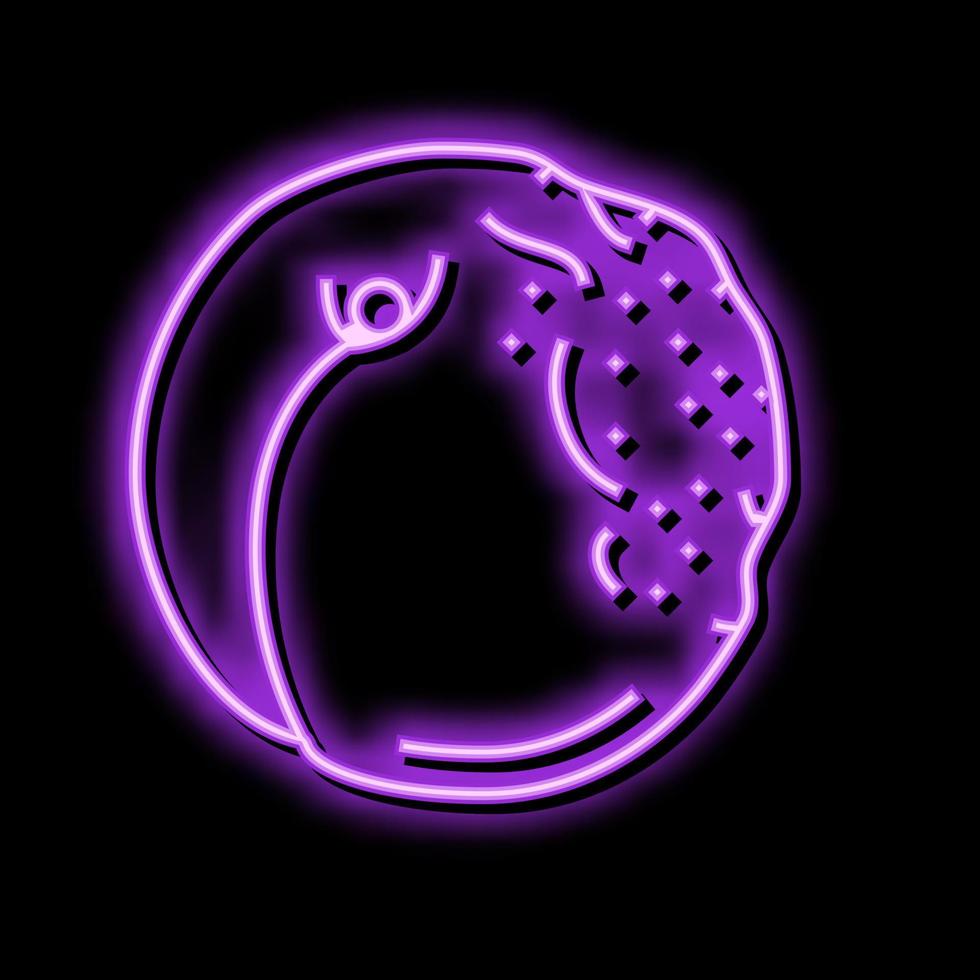peach rotten food neon glow icon illustration vector