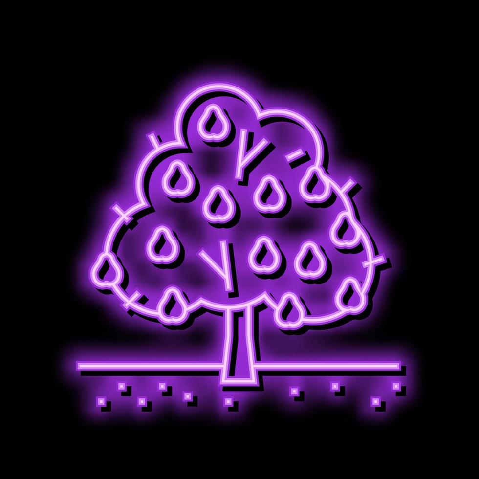 tree pear neon glow icon illustration vector