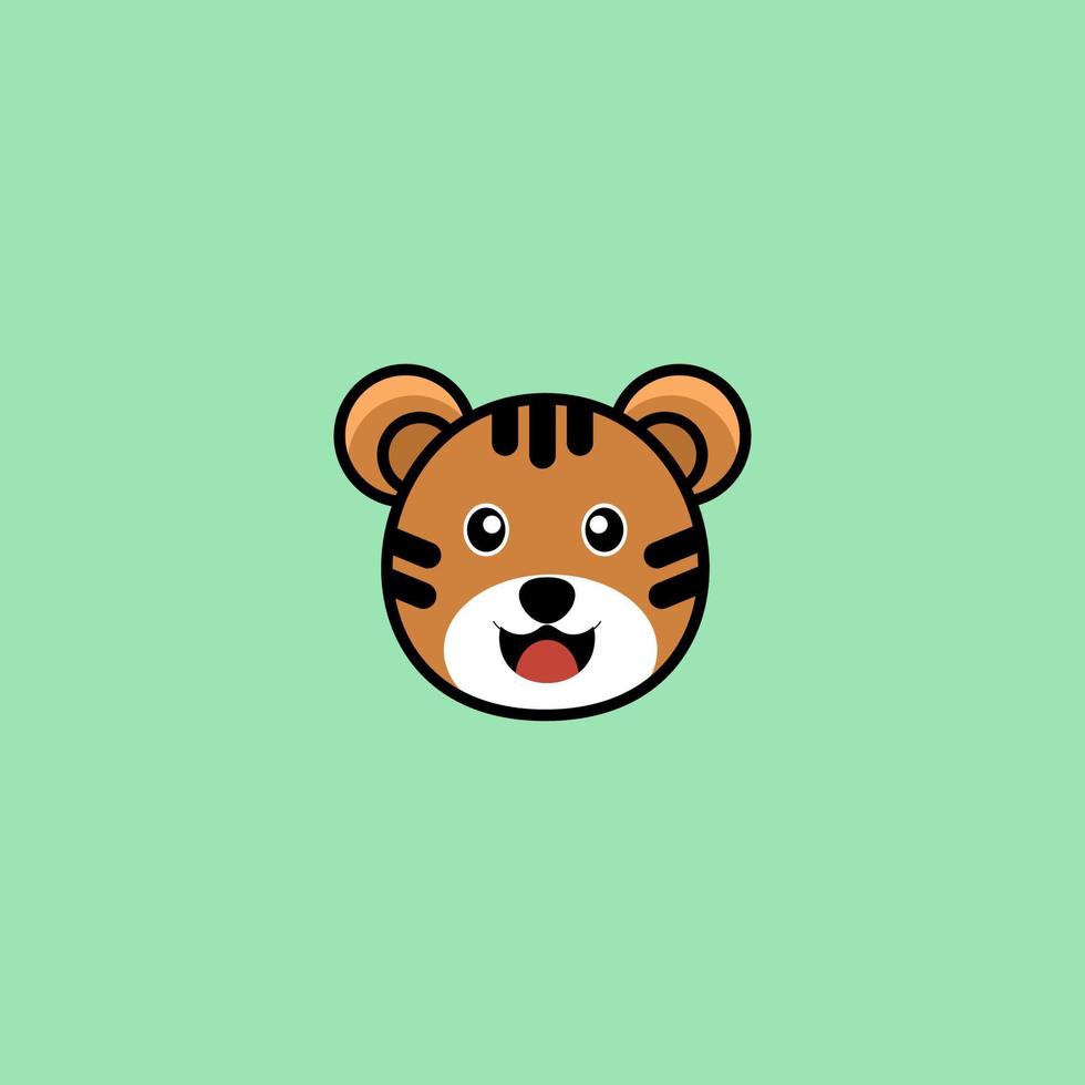 cute tiger  concept logo design vector