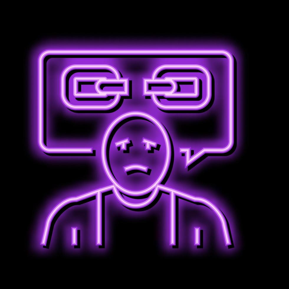 fatigue hiv symptom neon glow icon illustration vector