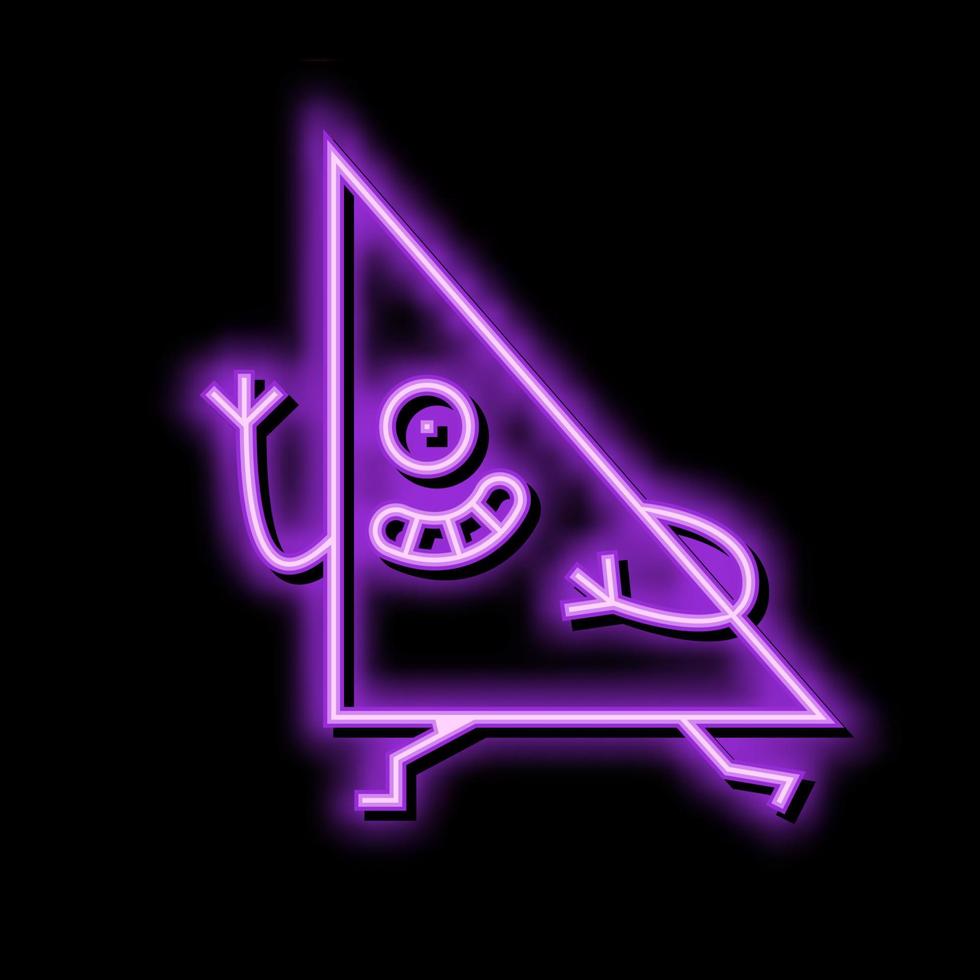 triangle geometric shape character neon glow icon illustration vector