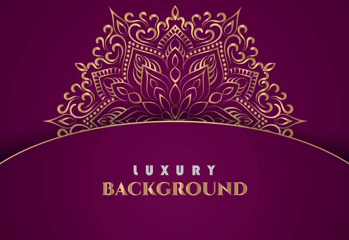 Luxury mandala background in golden color. vector