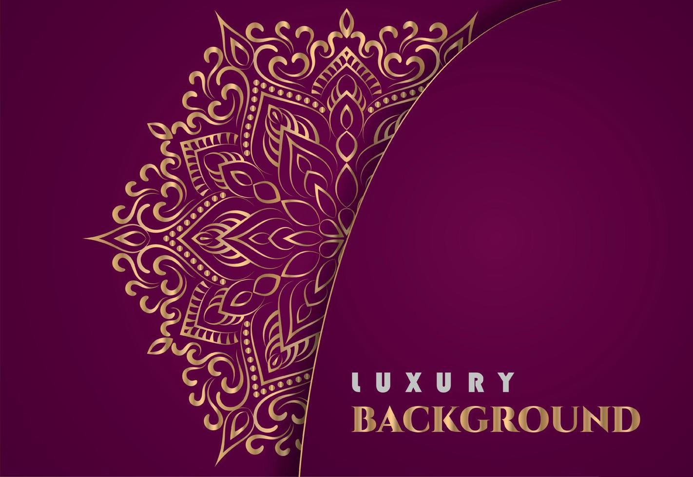 Luxury mandala background in golden color. vector