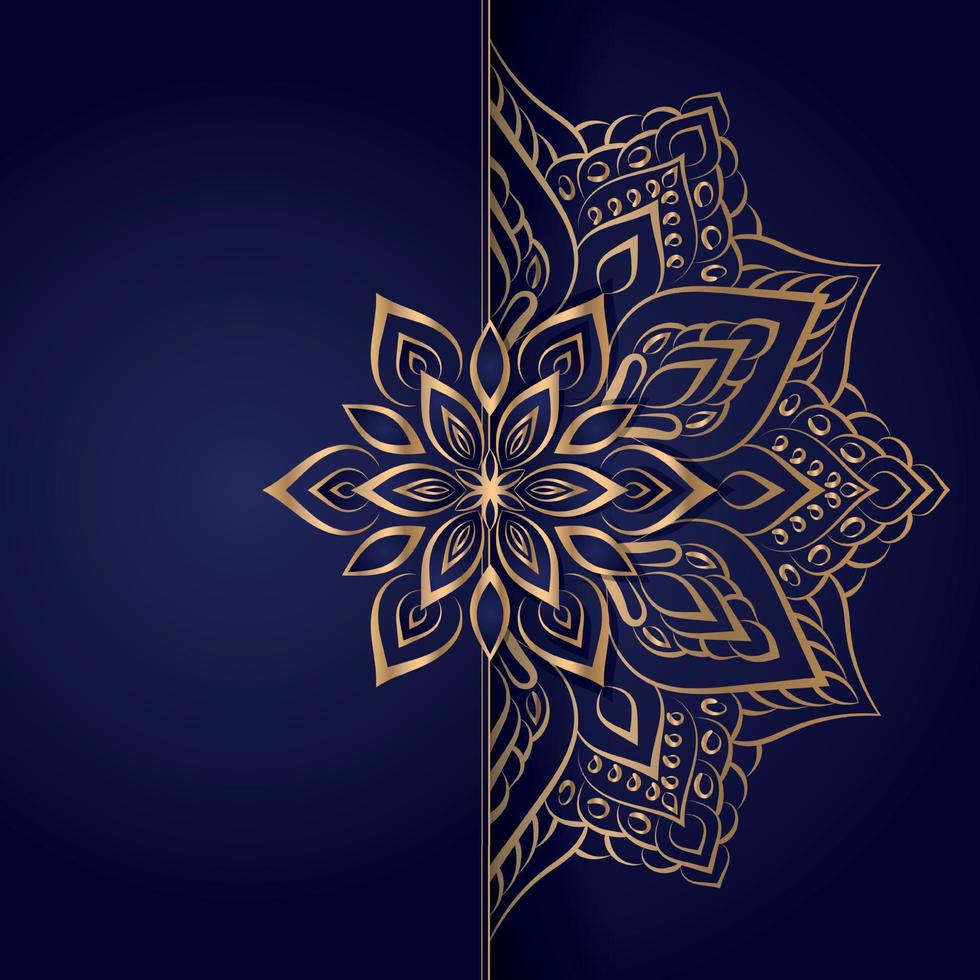 Luxury mandala background in golden color. vector