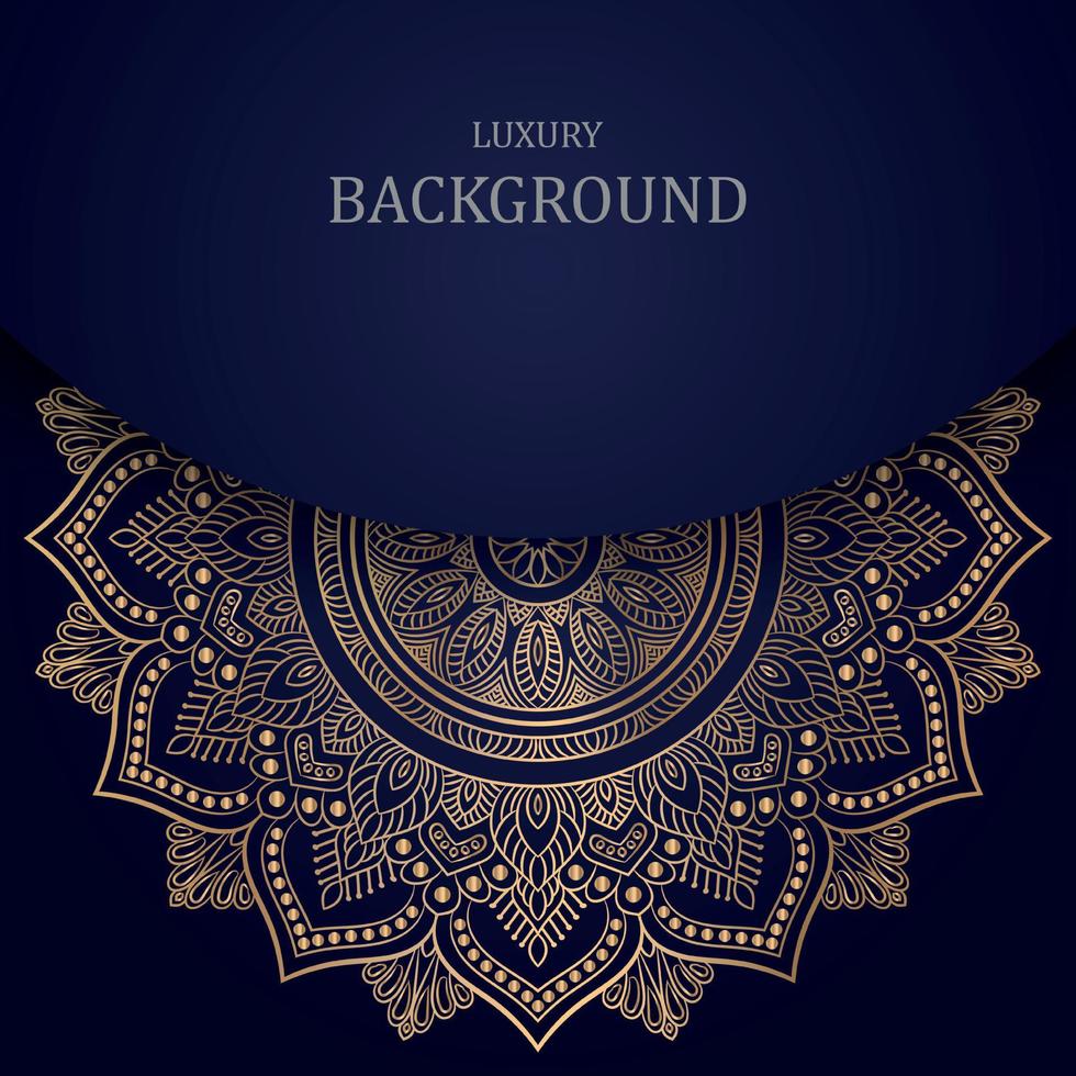 Luxury mandala background in golden color. vector