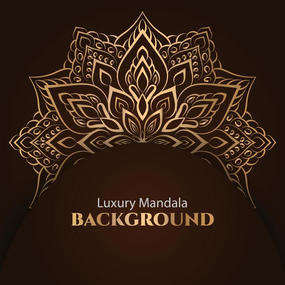Luxury mandala background in golden color. vector