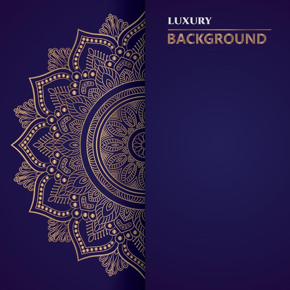 Luxury mandala background in golden color. vector