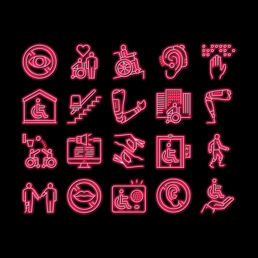 Disability Technology neon glow icon illustration vector