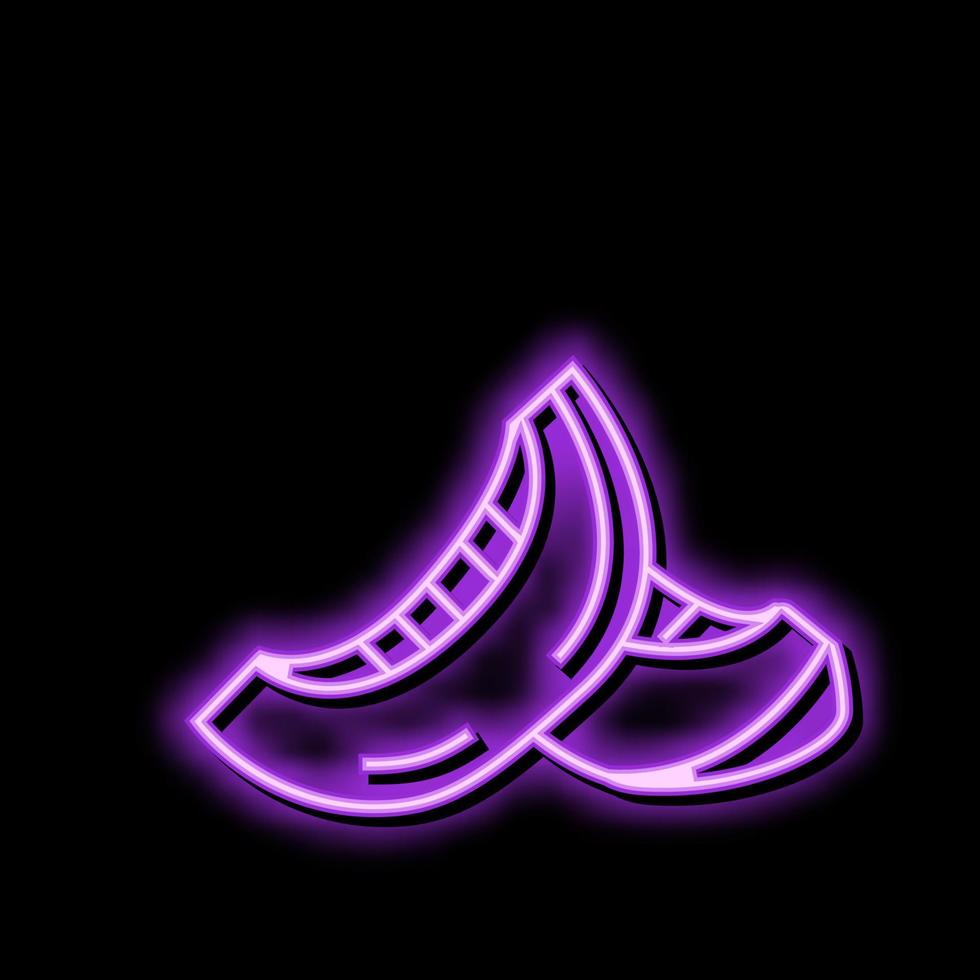 seed melon slice cantaloupe neon glow icon illustration vector