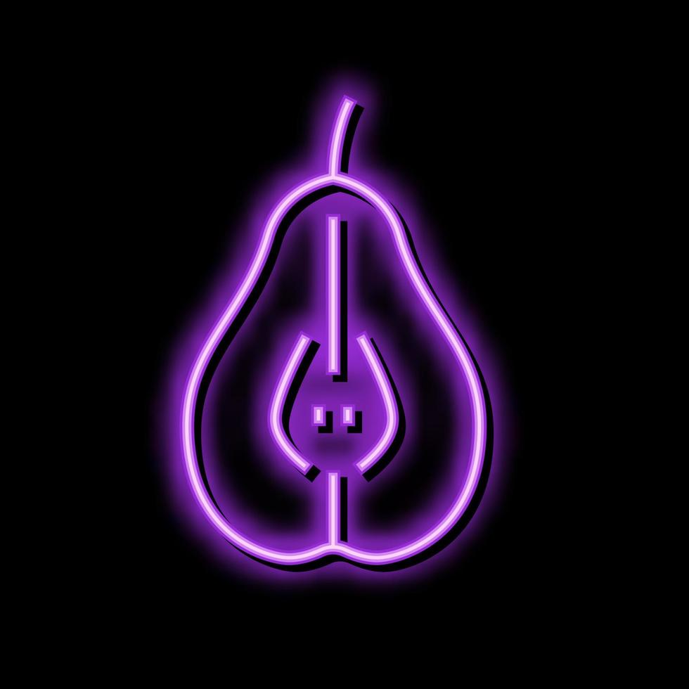 pear cut one neon glow icon illustration vector