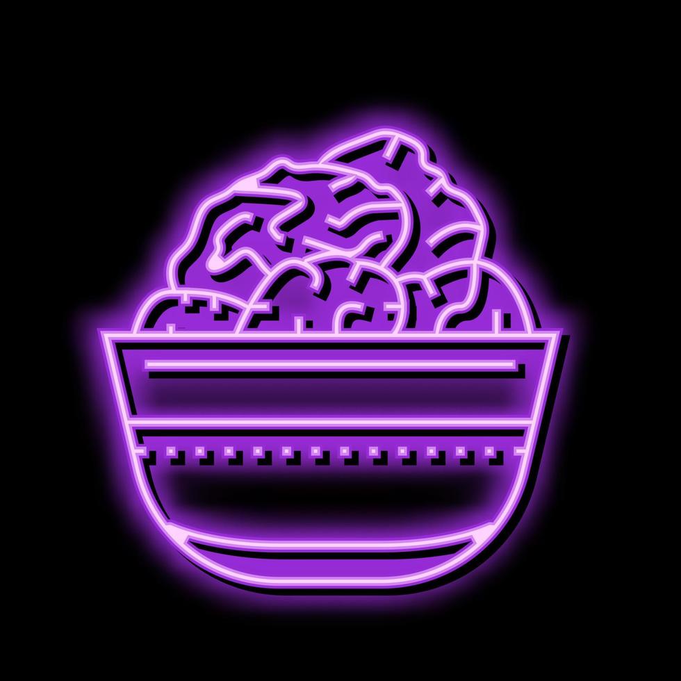 prune bowl neon glow icon illustration vector