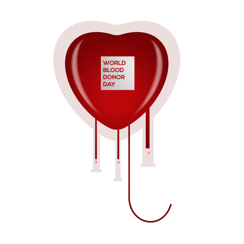 Realistic world blood donor design concept png