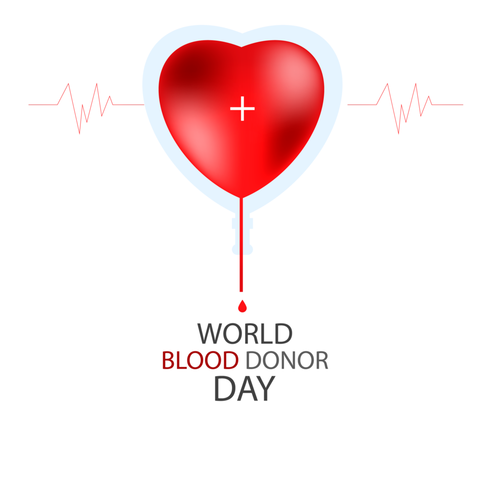 Realistic world blood donor design concept png