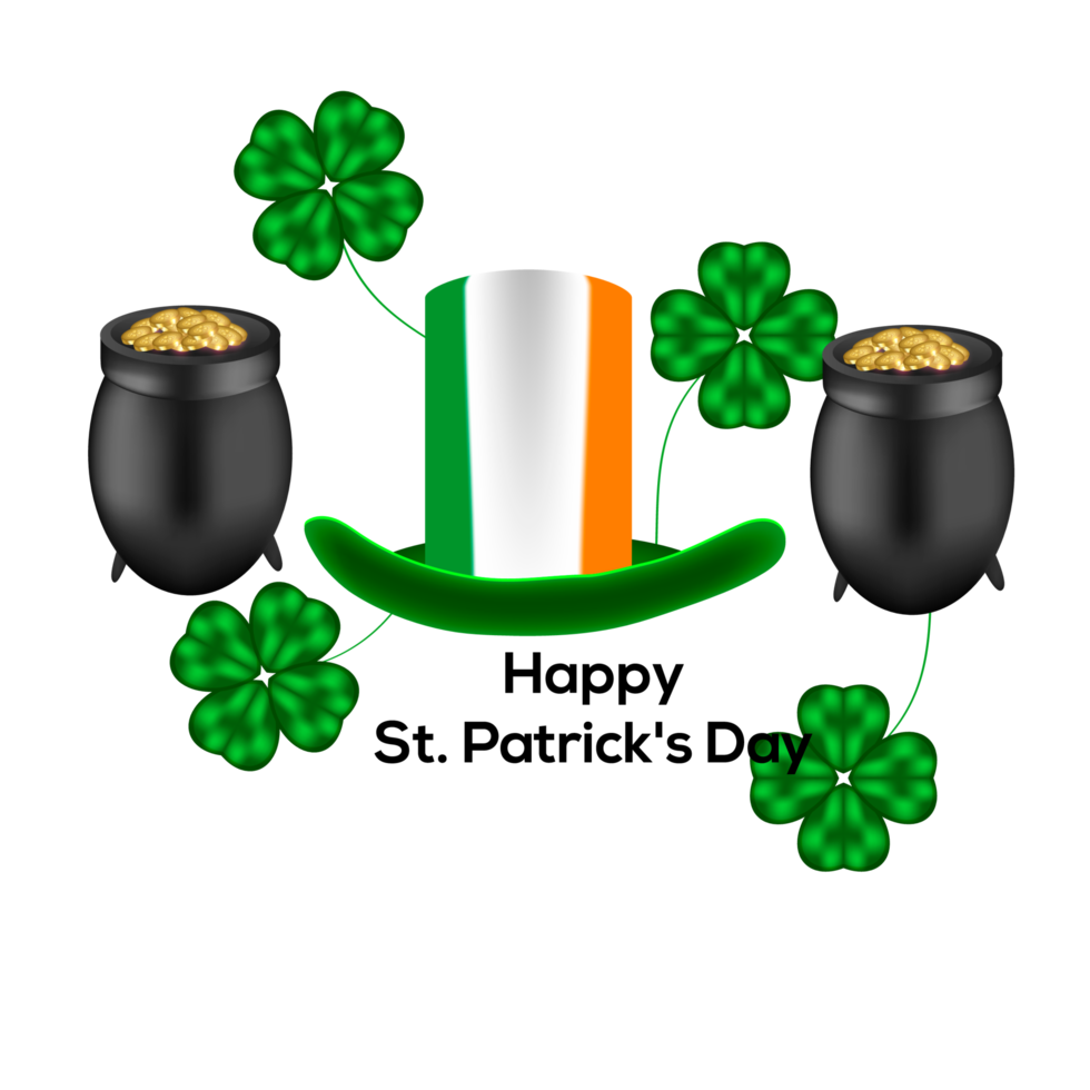st. patrick's day with gold coins png