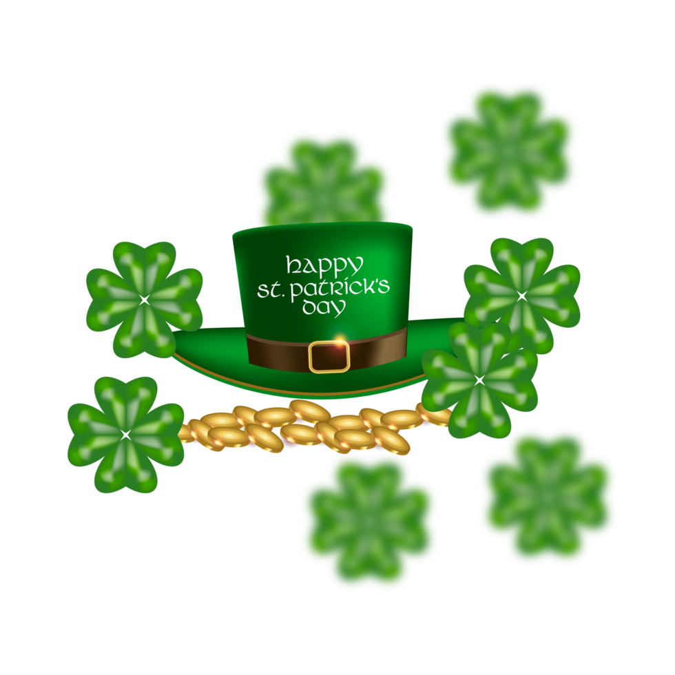 st. patrick's day with gold coins png