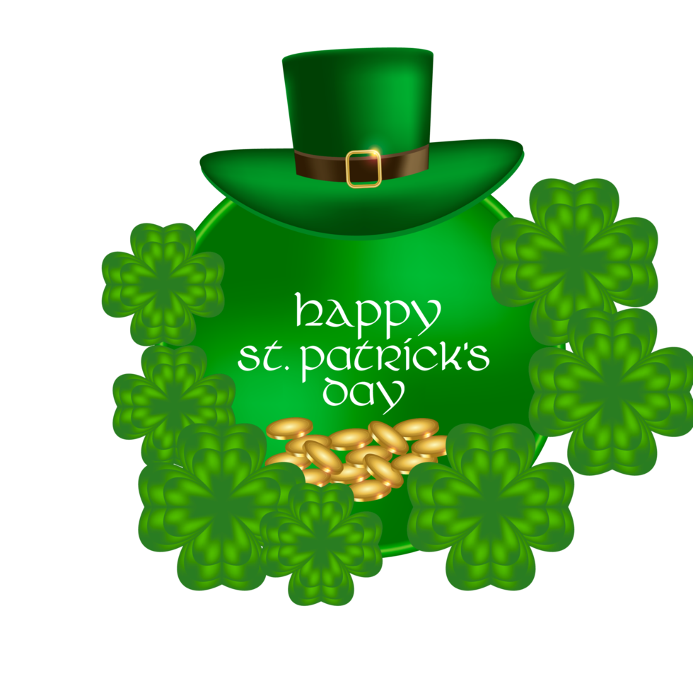 st. patrick's day with gold coins png