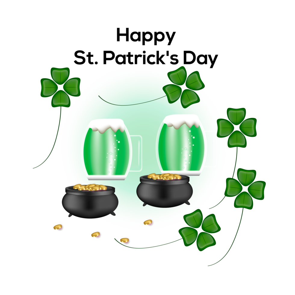 st. patrick's day with gold coins png