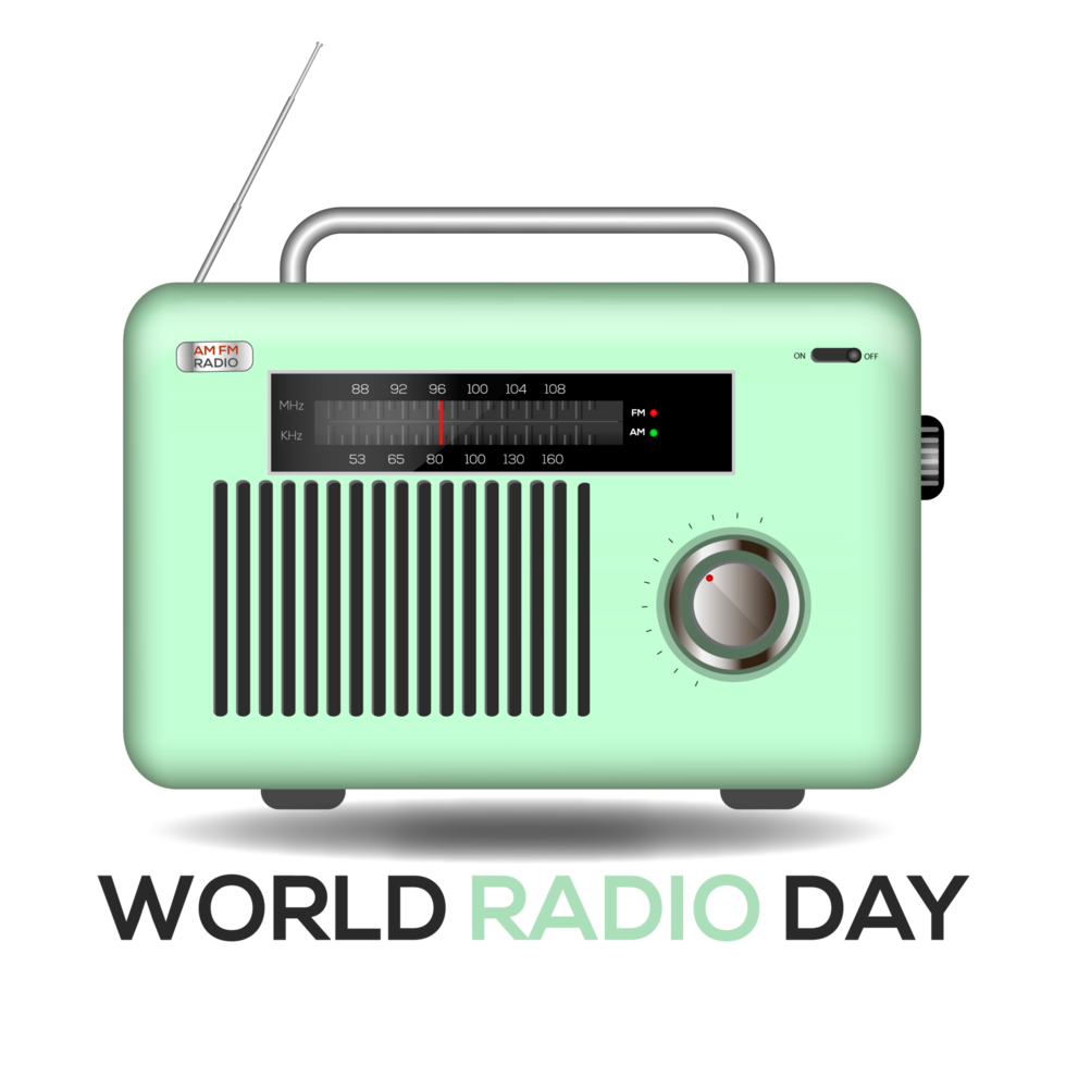 world radio day on february 13 of idea for landing page template and poster png