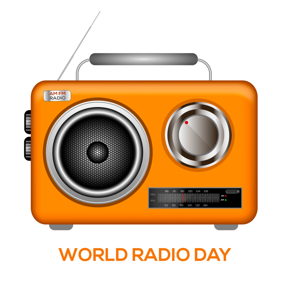 world radio day on february 13 of idea for landing page template and poster png