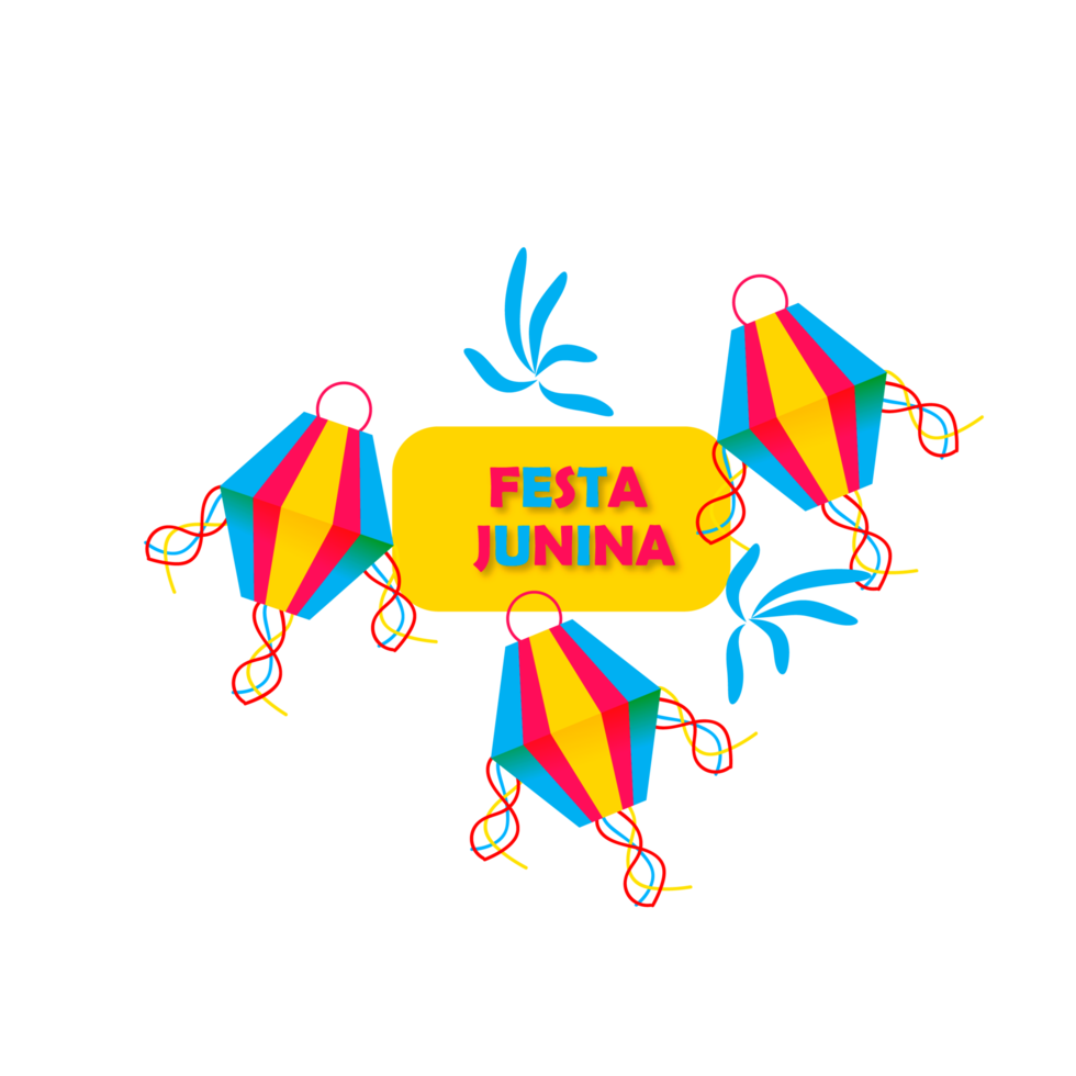 festa junina poster with brazilian elements colorful lanterns and pennants png
